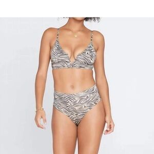 l*space Black and gold Bikini Set Portia Botton Siren Top